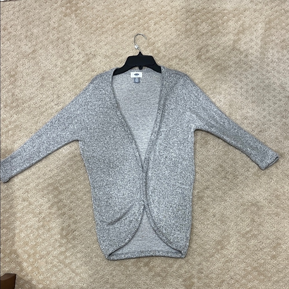 Cozy Gray Open-Front Sweater